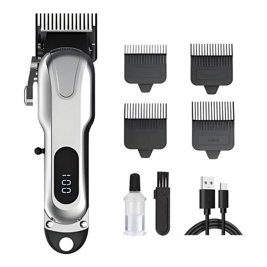 QDKVTNDJZ Pro Hair Clippers - Brush Motor, Stainless Steel Blade, Cordless Rechargeable, Barber, Haircut Kit with LED Display, 4 Limit Comb Beauty and Personal Care QDKVTNDJZ