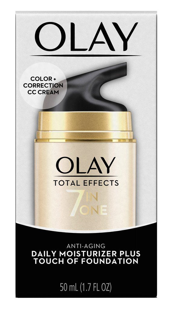 Olay Total Effects 7 in One Anti-Aging Moisturizer + Touch of Foundation Light to Medium 1.7 oz (Pack of 2) Beauty & Personal Care Olay