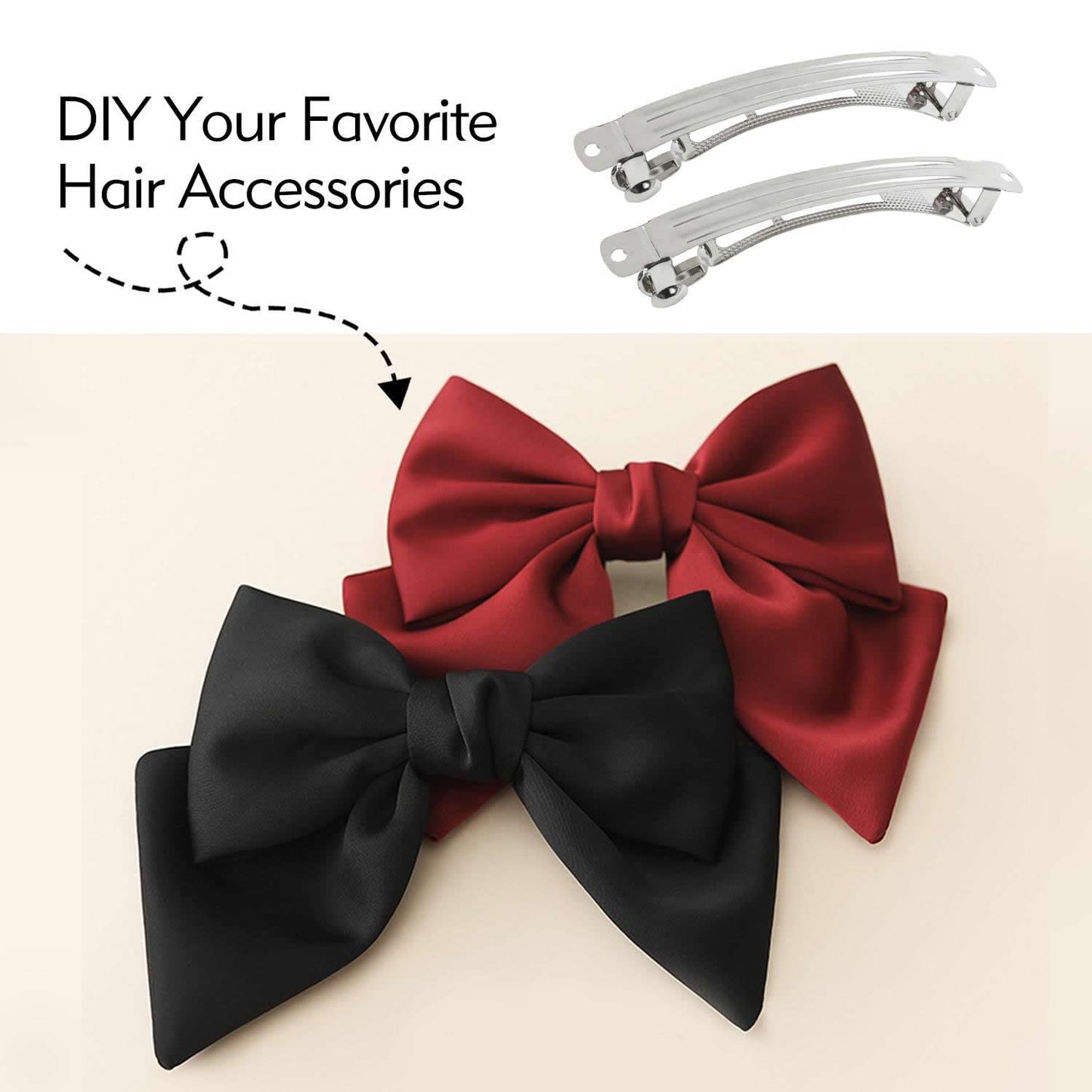 Lawie 50 Pack 4 Inch Large Silver Blank Rectangle Metal French Barrette 10cm Hair Clips DIY Crafts Plain Barrettes for Bows Thick Hair Snap Clips Beauty & Personal Care Lawie