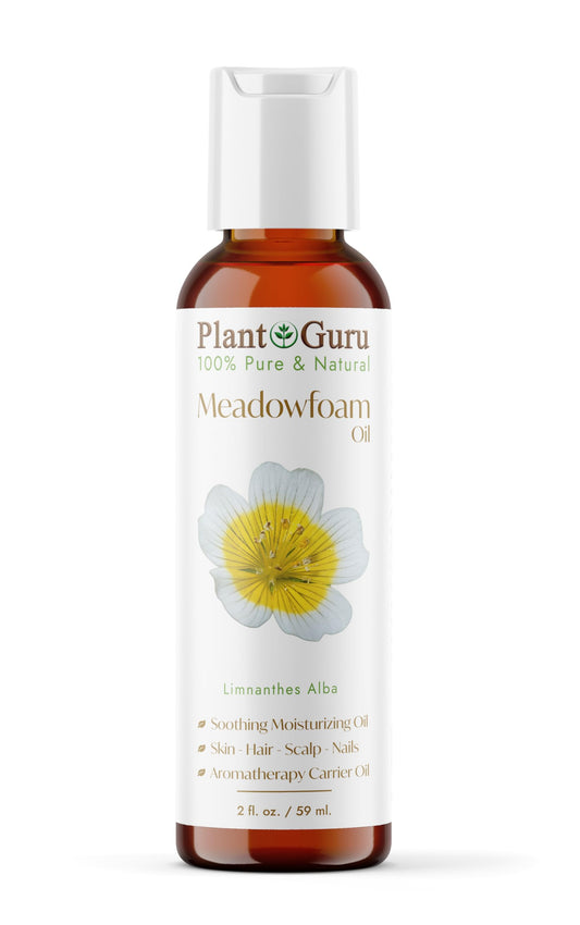 Plant Guru Meadowfoam Oil 2 fl. oz. Cold Pressed 100% Pure Natural Carrier - Skin, Face, Body, and Hair Moisturizer. Ideal for DIY Creams, Lotions Beauty & Personal Care Plant Guru
