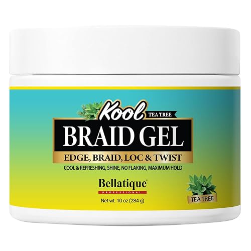 BELLATIQUE KOOL Braiding Gel Maximum Hold for LOC & Twist - No Flaking, No Whitening, Fast Drying, High Shine, Cool & Refreshing, Long Lasting Hold Beauty & Personal Care BELLATIQUE