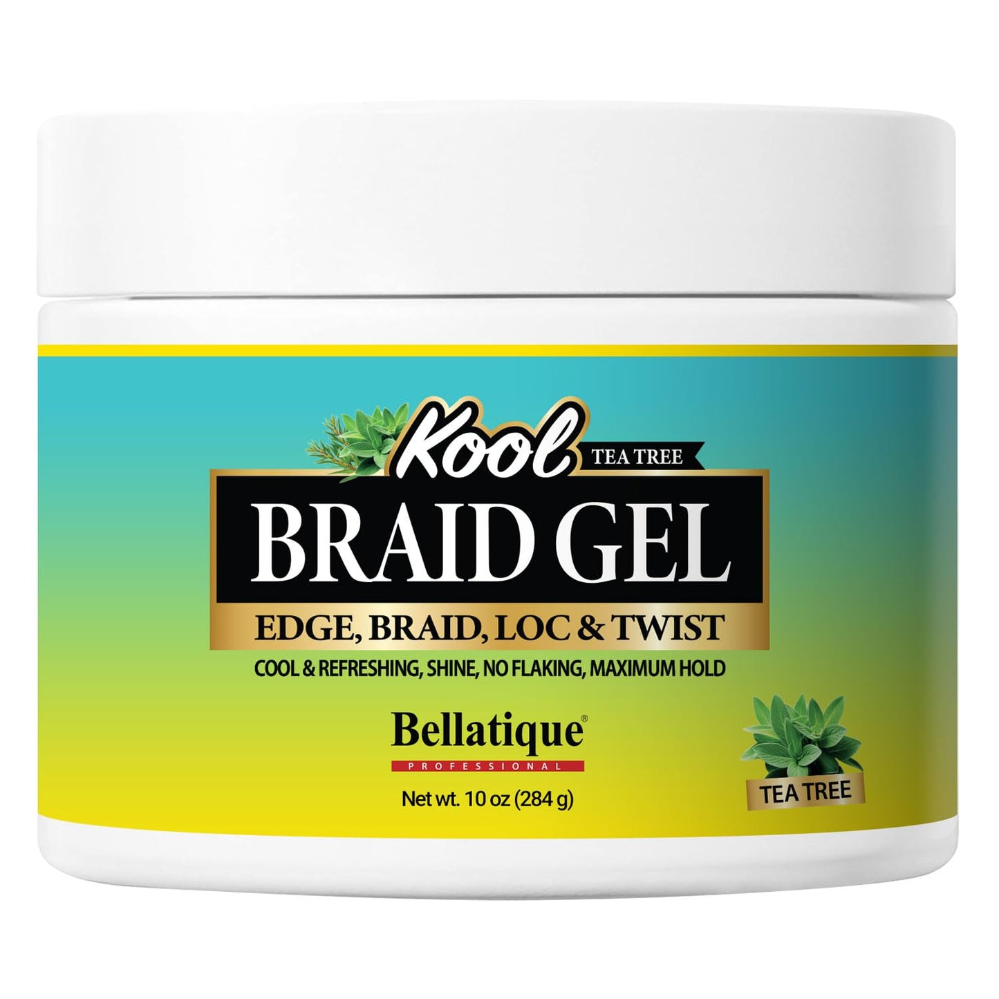 BELLATIQUE KOOL Braiding Gel Maximum Hold for LOC & Twist - No Flaking, No Whitening, Fast Drying, High Shine, Cool & Refreshing, Long Lasting Hold Beauty & Personal Care BELLATIQUE