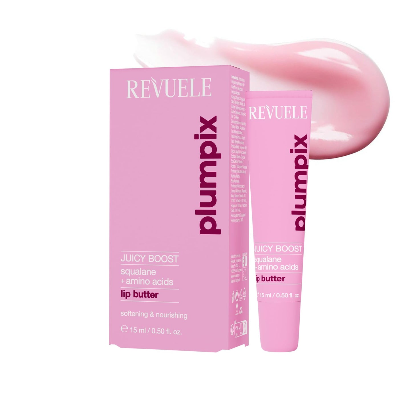 REVUELE Juicy Boost Lip Butter - 0.50 fl.oz - Hydrating & Plumping Lip Treatment with Squalane, Amino Acids, Shea Butter & Vitamin E - Soft, Glossy Beauty and Personal Care Revuele