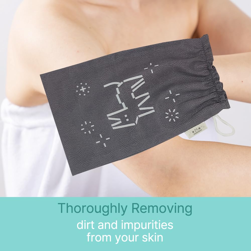 Ttaemigo Black Square Exfoliating Mitt for Body (2pc) - ttaemigo is a premium exfoliating mitt made from the secret exfoliation method of the Korean Beauty and Personal Care ttaemigo