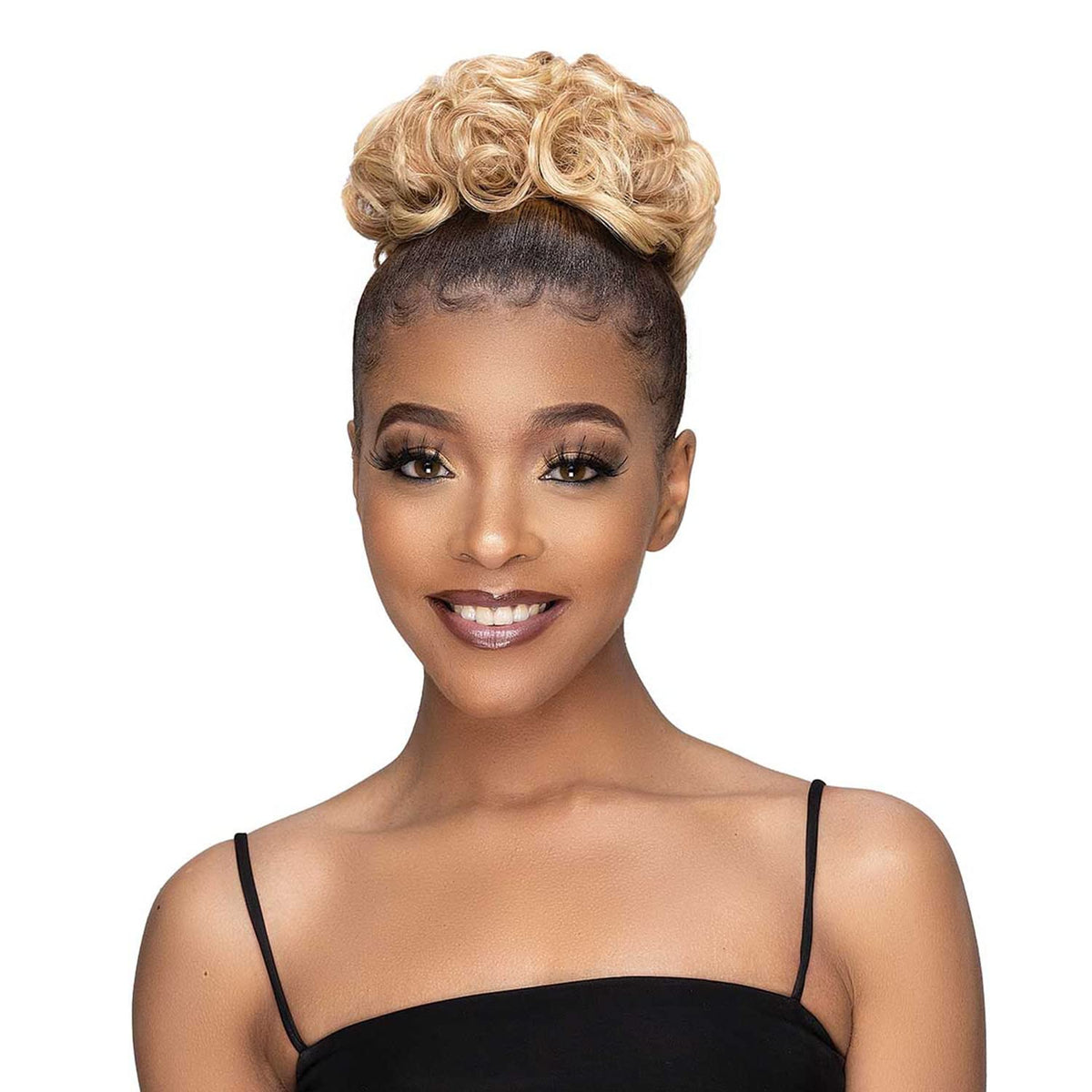 Janet Collection Human Hair Blend Bun Remy Illusion Scrunch - TENDRIL (HONEY BLONDE)