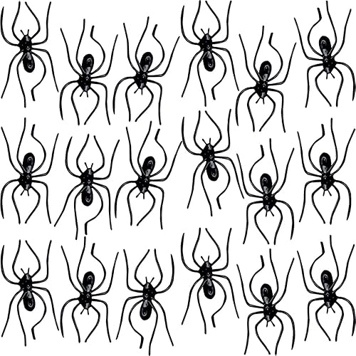 Clip On Realistic Black Plastic Spiders - 1.75" x 1" (Pack of 24) - Perfect for Party Decor & Halloween Pranks, Creepy Crawly Fun Beauty & Personal Care Amscan