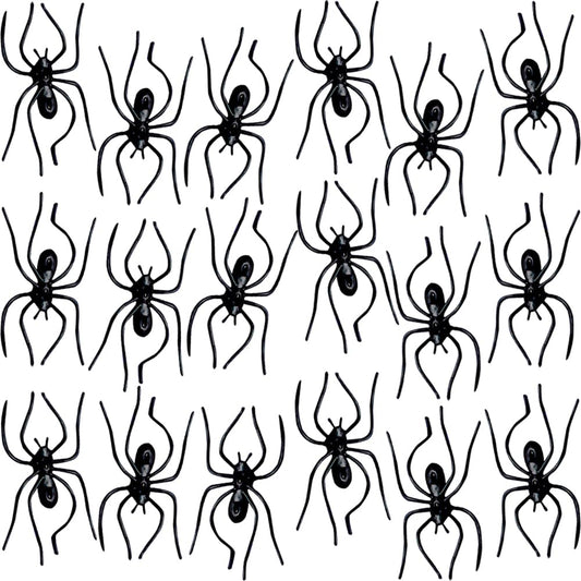 Clip On Realistic Black Plastic Spiders - 1.75" x 1" (Pack of 24) - Perfect for Party Decor & Halloween Pranks, Creepy Crawly Fun Beauty & Personal Care Amscan