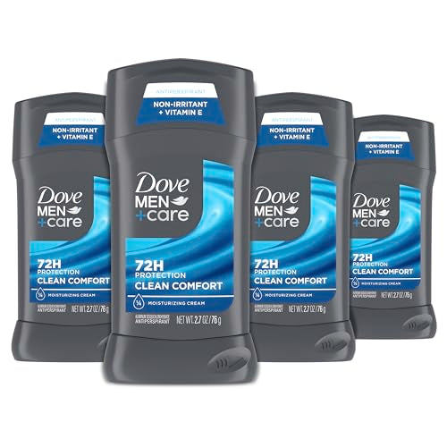 Dove Men+Care Antiperspirant Deodorant Stick 4 Count Clean Comfort 72-Hour Sweat & Odor Protection Antiperspirant for Men With 1/4 Moisturizing Cream Beauty and Personal Care DOVE MEN + CARE