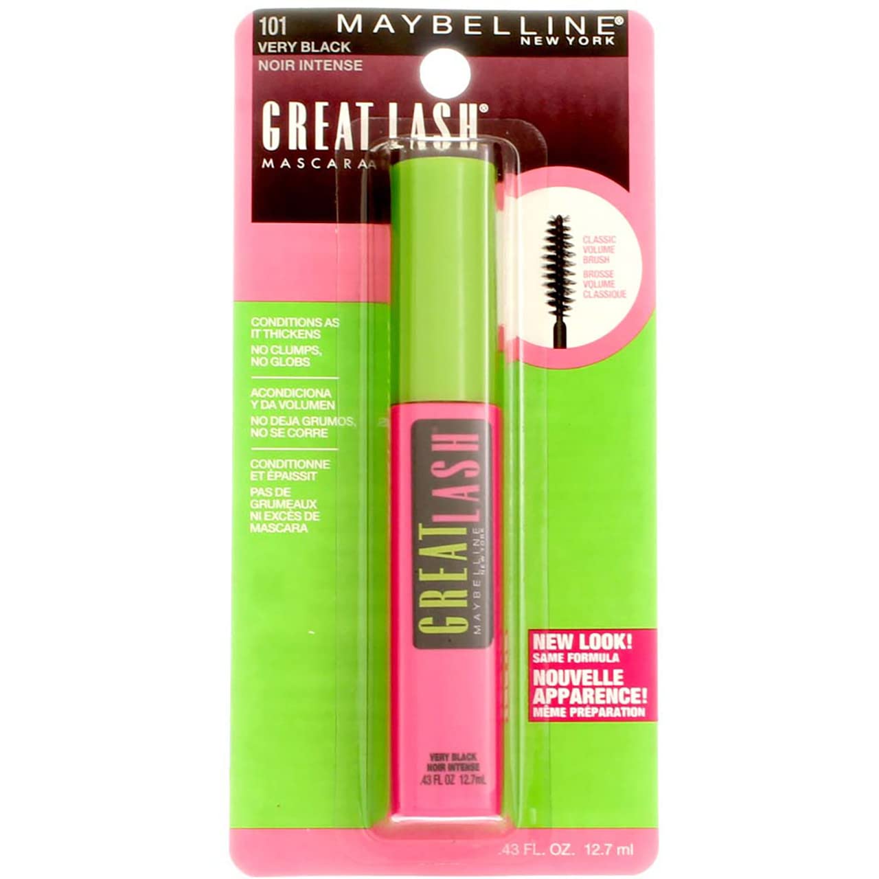 Maybelline New York Great Lash Mascara, Very Black 101, 0.43 Fluid Ounce (Pack f 3) Beauty & Personal Care MAYBELLINE