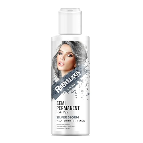 Rebellious Colours 100% Vegan Semi Permanent Hair Dye Colour 70ml (Silver Storm) Beauty & Personal Care PaintGlow