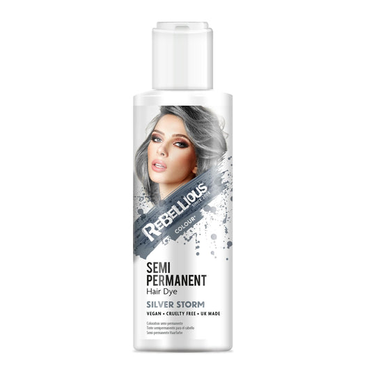 Rebellious Colours 100% Vegan Semi Permanent Hair Dye Colour 70ml (Silver Storm) Beauty & Personal Care PaintGlow