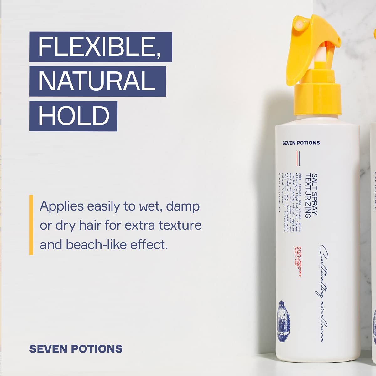 SEVEN POTIONS Salt Spray for Men - Hair Texture Spray with Matte Finish & Grit - Volumizing Pre-Styler for Beach Waves - Water-Based, Quick-Dry Beauty & Personal Care SEVEN POTIONS