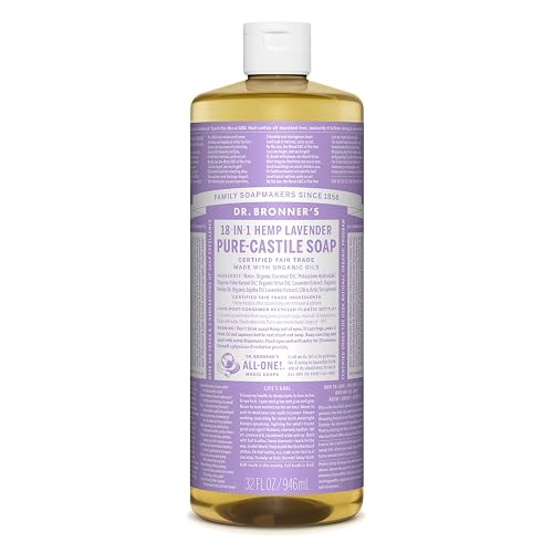 Dr. Bronner's - Pure-Castile Liquid Soap (Lavender, 32 Ounce) - Made with Organic Oils, 18-in-1 Uses: Face, Body, Hair, Laundry, Pets and Dishes Beauty & Personal Care Dr. Bronner's