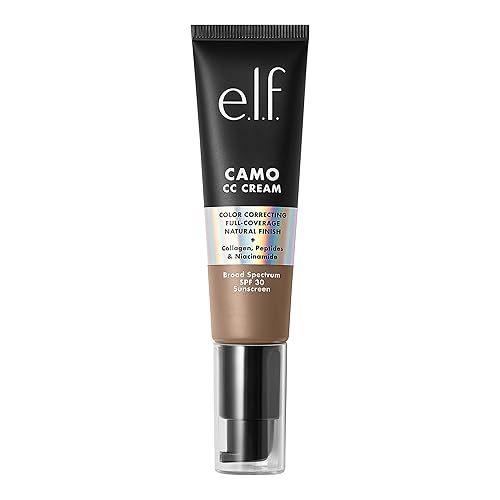 e.l.f. Camo CC Cream, SPF 30 Color-Correcting Medium-To-Full Coverage Face Foundation, Delivers An Airbrushed Finish, Vegan , Tan 450 N Beauty & Personal Care e.l.f.