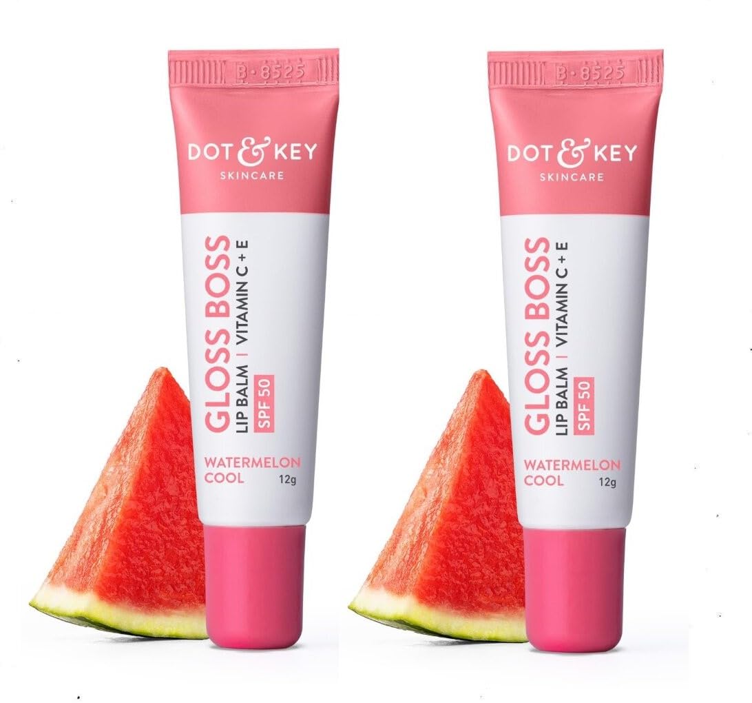 Dott & Key Gloss Boss Lip Balm, SPF 50+, Vitamin C & E, Watermelon, 12g, Pack of 2 Beauty and Personal Care Metrey Herbotech