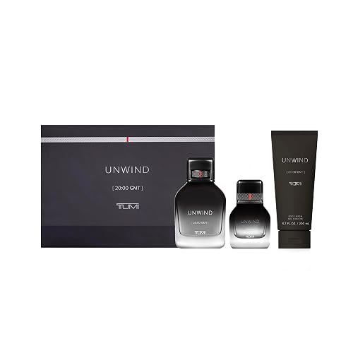 TUMI UNWIND [20:00 GMT] Gift Set - Warm Cologne & Body Wash for Men - 3.4 oz & 1.0 oz Eau de Parfum, 6.7 oz Body Wash Beauty & Personal Care TUMI