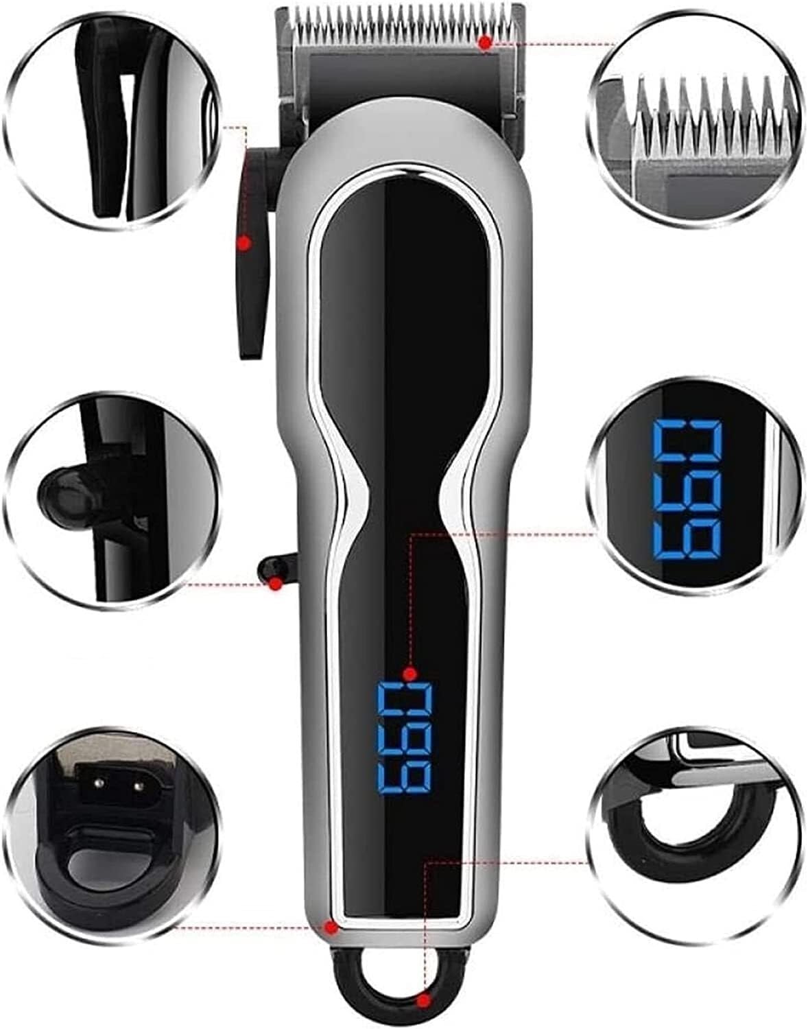 QDKVTNDJZ Hair Clippers for Men, Mens Professional Cordless Beard Trimmer Haircut Grooming Kit Rechargeable Beauty and Personal Care QDKVTNDJZ