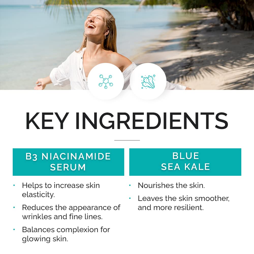 Vitamins and Sea Beauty Blue Sea Kale and Niacinamide Serum for Face, Anti-Aging Firming, Smoothing Face Serum for Minimizing Pores, Oil Control, 2 Fl Beauty & Personal Care VITAMINS AND SEA BEAUTY