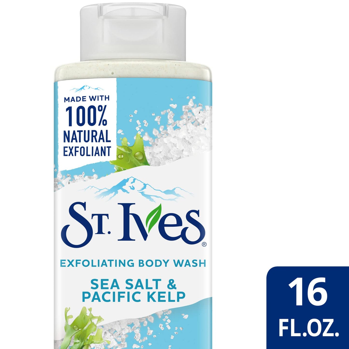St. Ives Exfoliating Body Wash - Sea Salt & Pacific Kelp Scrub, Natural Body Wash, Body Soap, or Hand Soap with Plant-Based Exfoliants for Glowing Beauty & Personal Care St. Ives