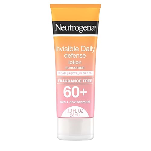 Neutrogena Invisible Daily Defense Fragrance-Free Sunscreen Lotion, Broad Spectrum SPF 60+, Oxybenzone-Free & Water-Resistant, Sun & Environmental Beauty & Personal Care Neutrogena