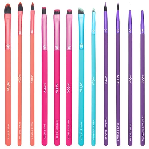 MODA Bold Artistry Makeup Brush 12pc Kit - Vegan and Cruelty-Free Synthetic Brushes Beauty & Personal Care MODA