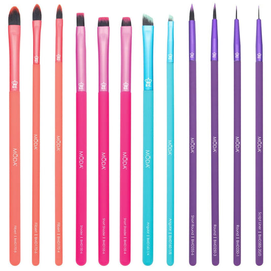 MODA Bold Artistry Makeup Brush 12pc Kit - Vegan and Cruelty-Free Synthetic Brushes Beauty & Personal Care MODA
