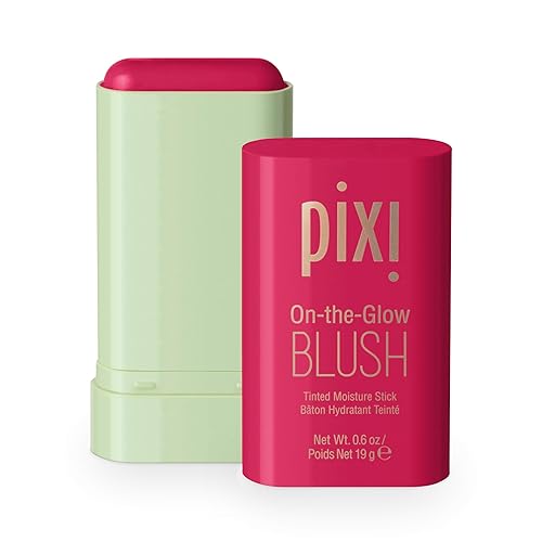 Pixi On-the-Glow Blush Stick in Ruby, Hydrating Tinted Moisture Stick for Cheeks and Lips with Ginseng, Aloe Vera and Fruit Extracts, Twist-Up Design Beauty & Personal Care Pixi
