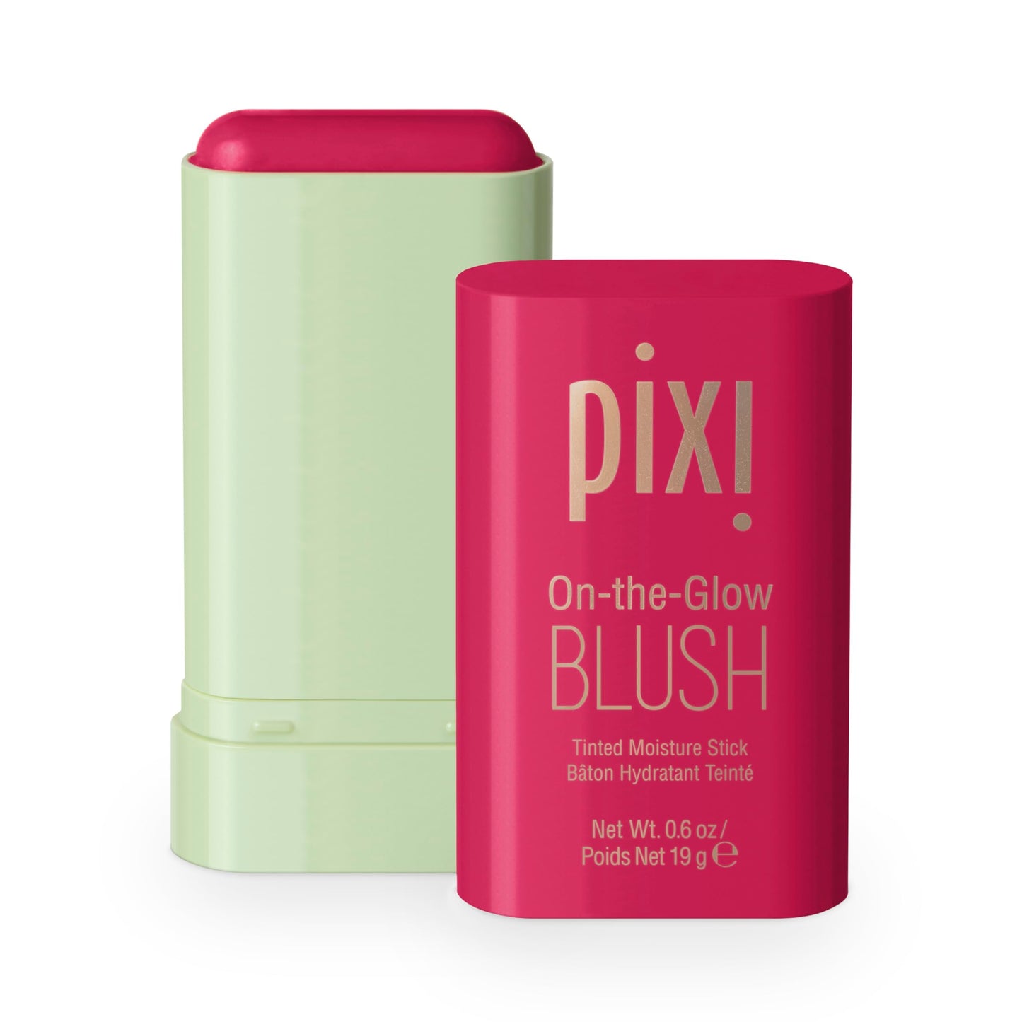 Pixi On-the-Glow Blush Stick in Ruby, Hydrating Tinted Moisture Stick for Cheeks and Lips with Ginseng, Aloe Vera and Fruit Extracts, Twist-Up Design Beauty & Personal Care Pixi
