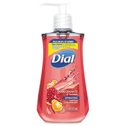 Antimicrobial Liquid Soap, 7 1/2 oz Pump Bottle, Pomegranate & Tangerine, 12/CT Beauty & Personal Care Dial
