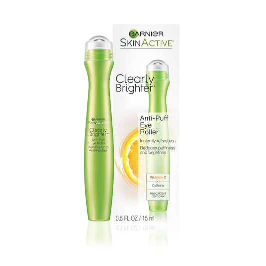 Garnier Clearly Brighter Anti-Puff Eye Roller, Dark Circles Under Eye Treatment with Caffeine and Vitamin C, 0.5 Fl Oz (15mL), 1 Count (Packaging May Beauty & Personal Care Garnier
