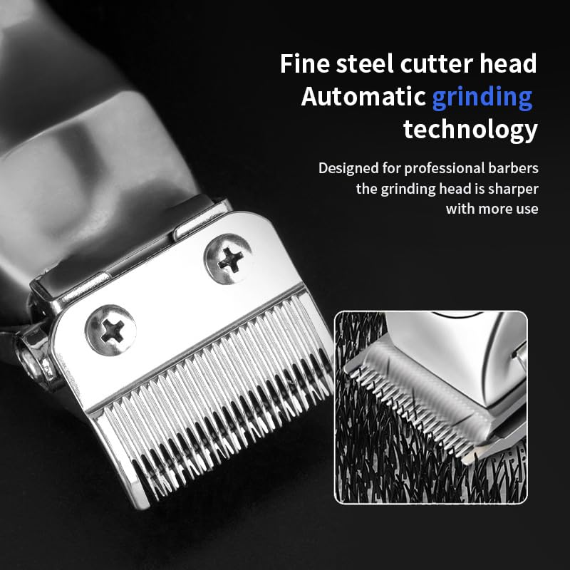 Professional Hair Clippers for Men - 4 Gears Pitch Fine Adjustable Long-Lasting 210-Min Battery Quiet + Powerful Motor LED Display Cordless Barber Beauty and Personal Care GLESVOWIO