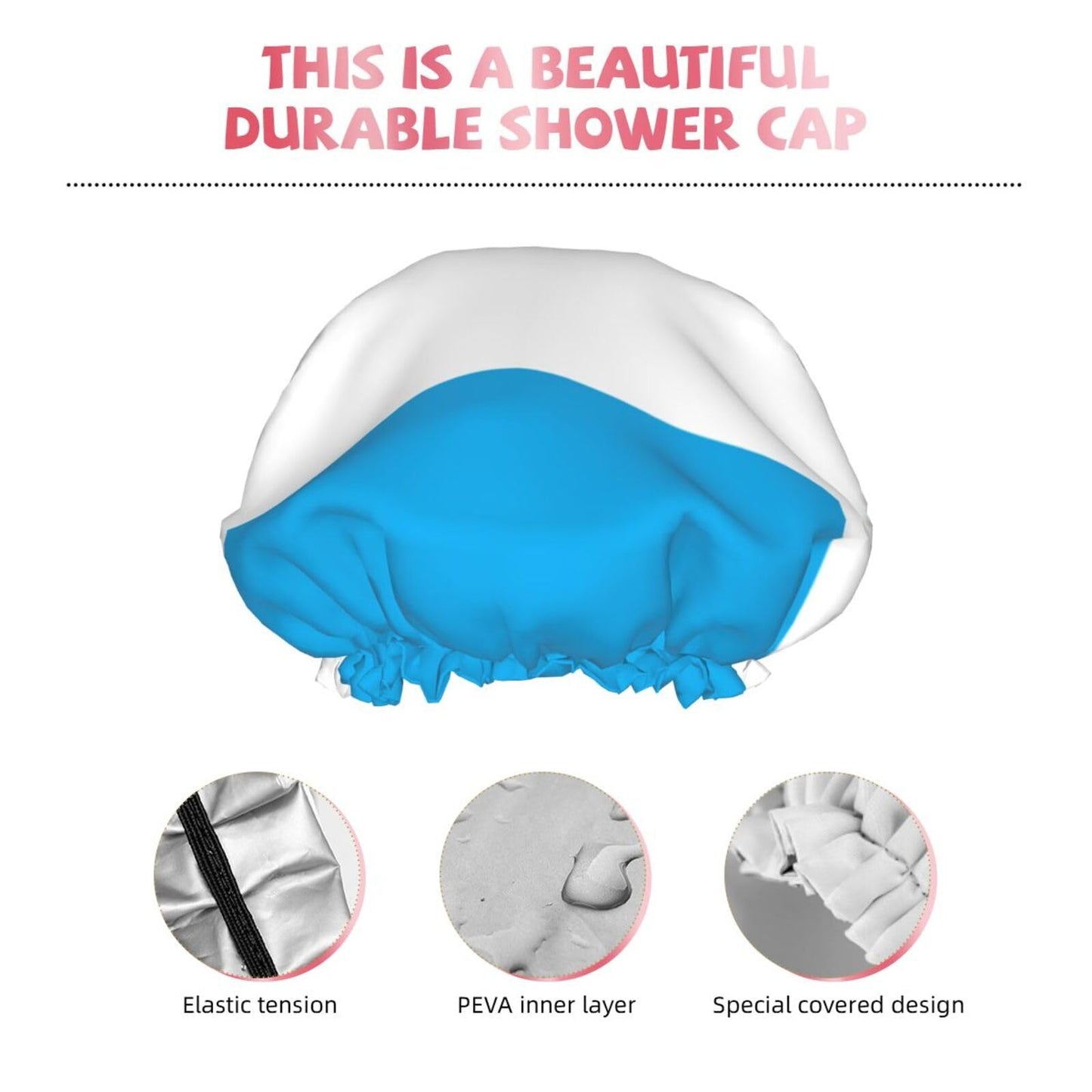 Luxembourg Flag Prints Shower Cap Double Layer Lined Waterproof Bathing Shower Hat Beauty and Personal Care Hayyett