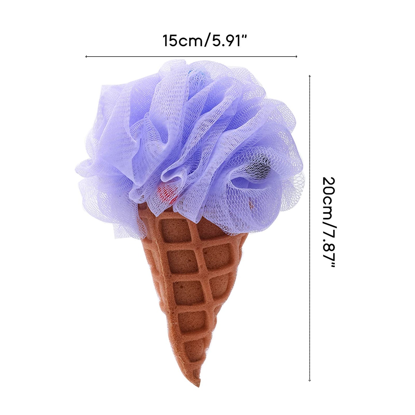 Bath Sponge Ice Cream Loofah Body Scrubber Shower Cleaning Loofahs Bathroom Men Women Bathing Accessories Shower Sponges for Women Soft Beauty and Personal Care Kcjhagbd