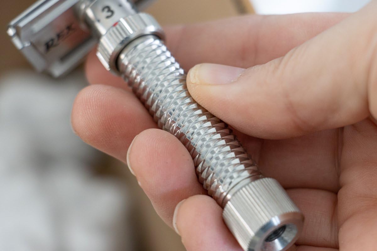 Rex Supply Co. Konsul Adjustable Slant Safety Razor - Stainless Steel Double Edge Razor with Diamond Grip - Customizable Shaving Precision - Made in Beauty and Personal Care Rex Supply Company