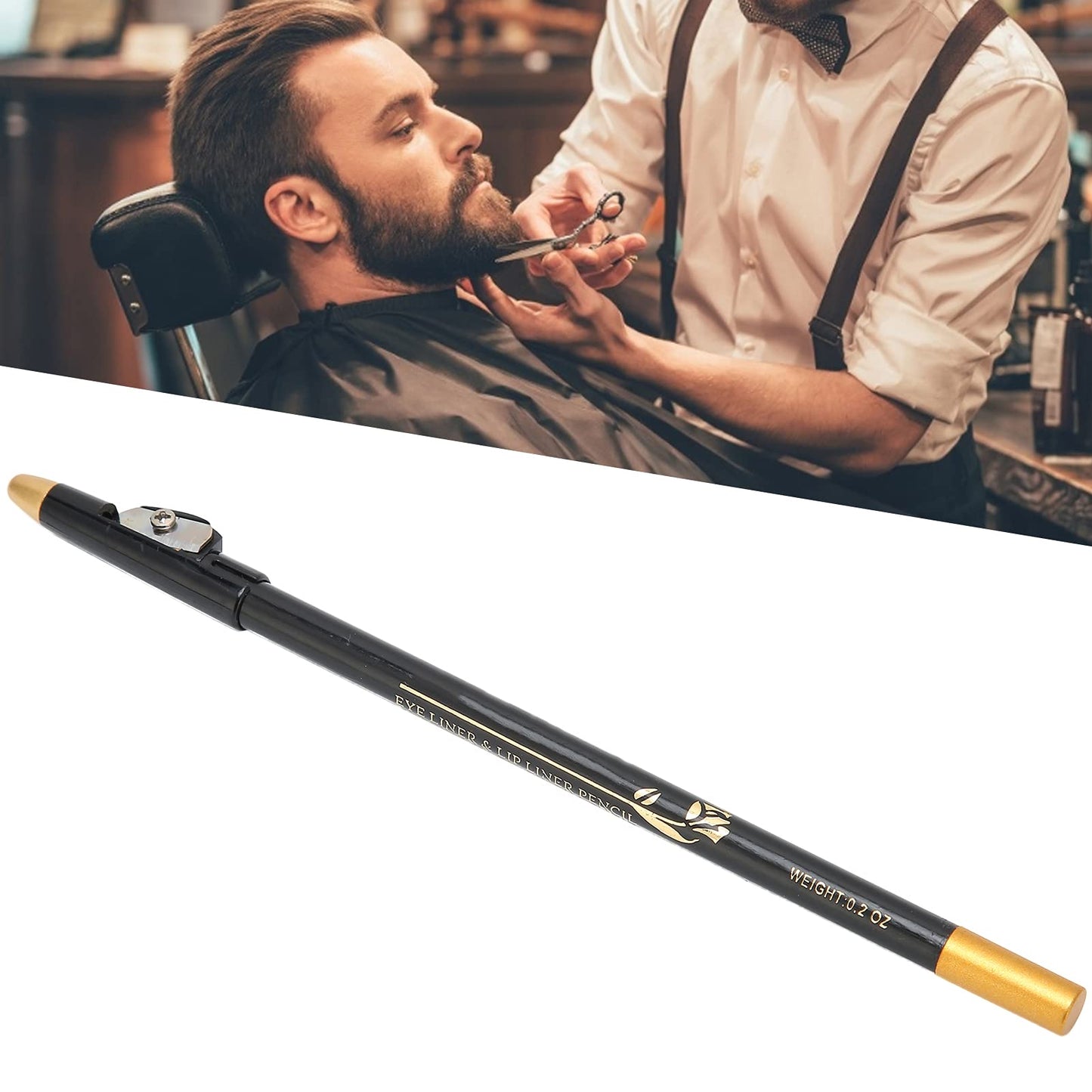 Barber Pencil, Beard Pencil Filler for Men, Barber Pencil for Lineup, Household Beard Pencil Liner, Long Lasting Repair Shape Beard Pen Water/Sweat Beauty and Personal Care Betued