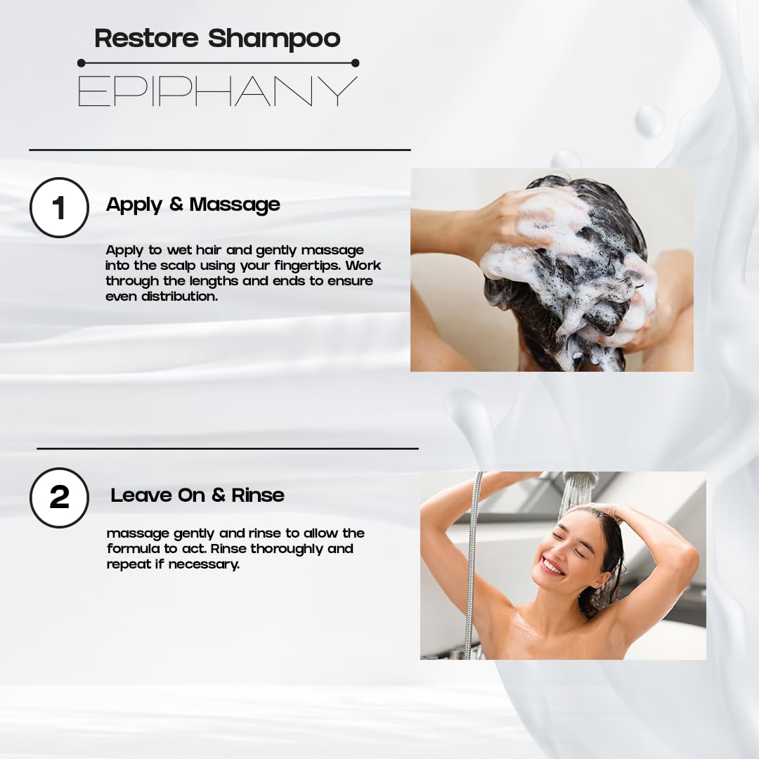 Epiphany Sulfate Free Shampoo - Hydrating Repair for Color Treated & Chemically Processed Hair | Coconut, Avocado & Argan Oil | UV Protection | Daily