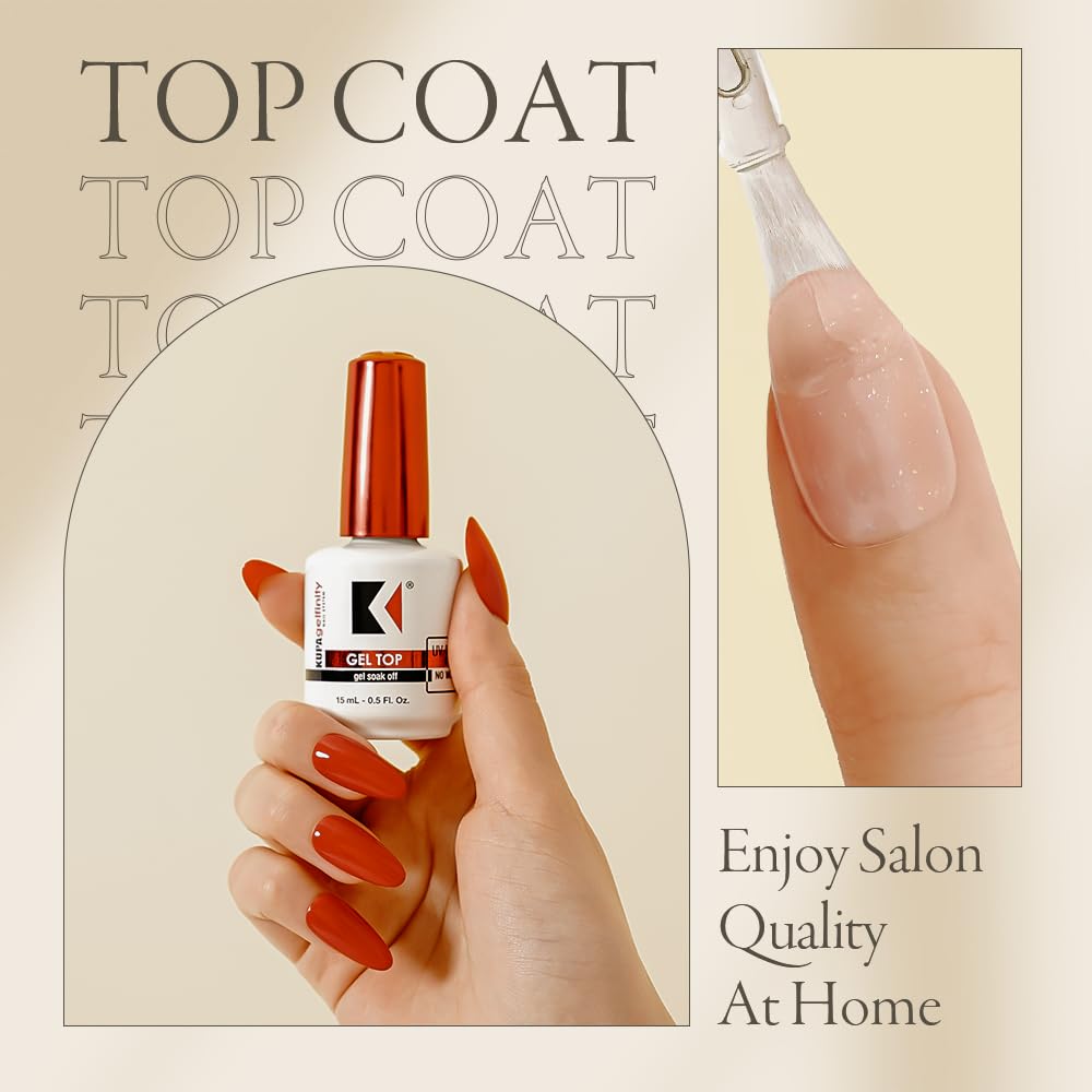 KUPA GelFinity - Soak Off Gel - Top Coat Glossy Finish (No-Wipe) 0.5 Fl Oz Beauty & Personal Care KUPA