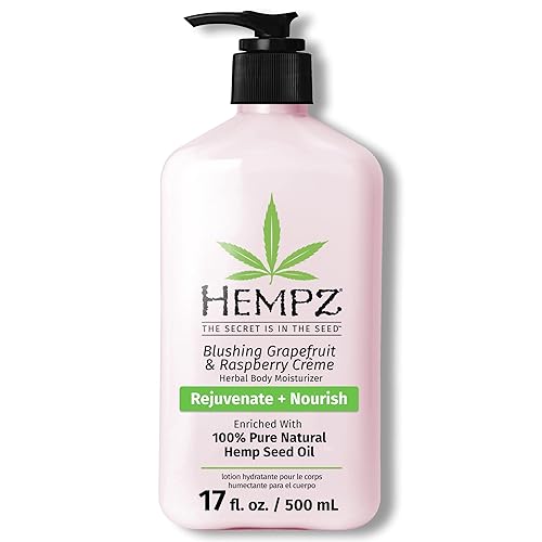 HEMPZ Body Lotion - Grapefruit & Raspberry Crème Daily Moisturizing Cream, Shea Butter Body Moisturizer - Skin Care Products, Hemp Seed Oil - Large Beauty & Personal Care Hempz
