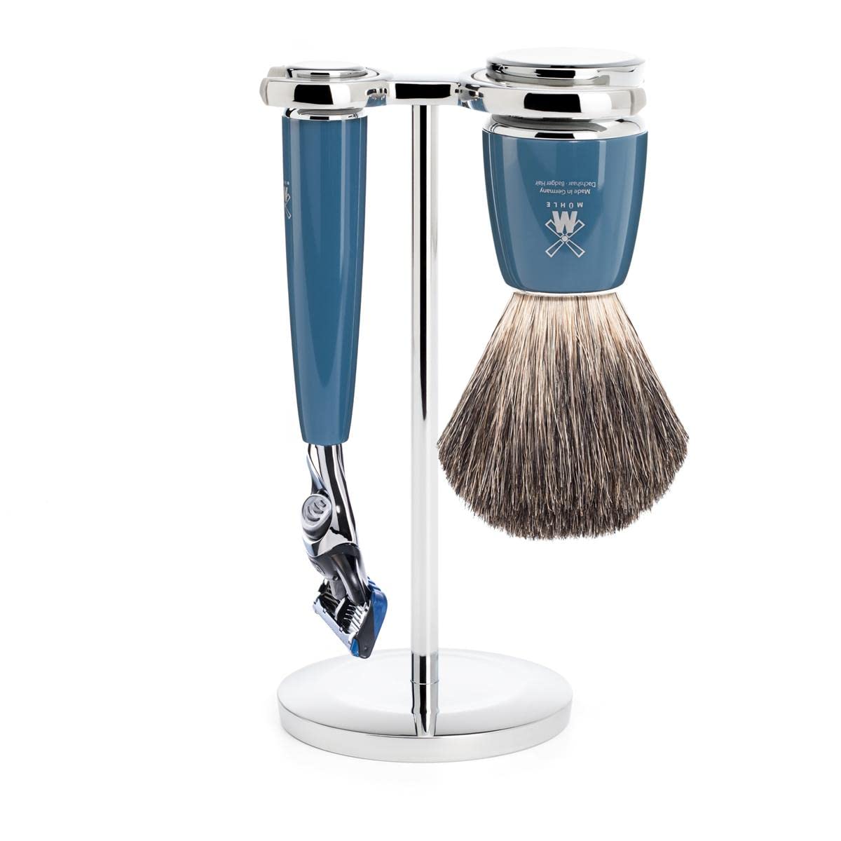MÜHLE RYTMO 3-Piece Pure Badger 5-Blade Razor Modern Luxury Wet Shaving Set - Perfect for Every Day Use, Barbershop Quality Close Smooth Shave Beauty and Personal Care MÜHLE