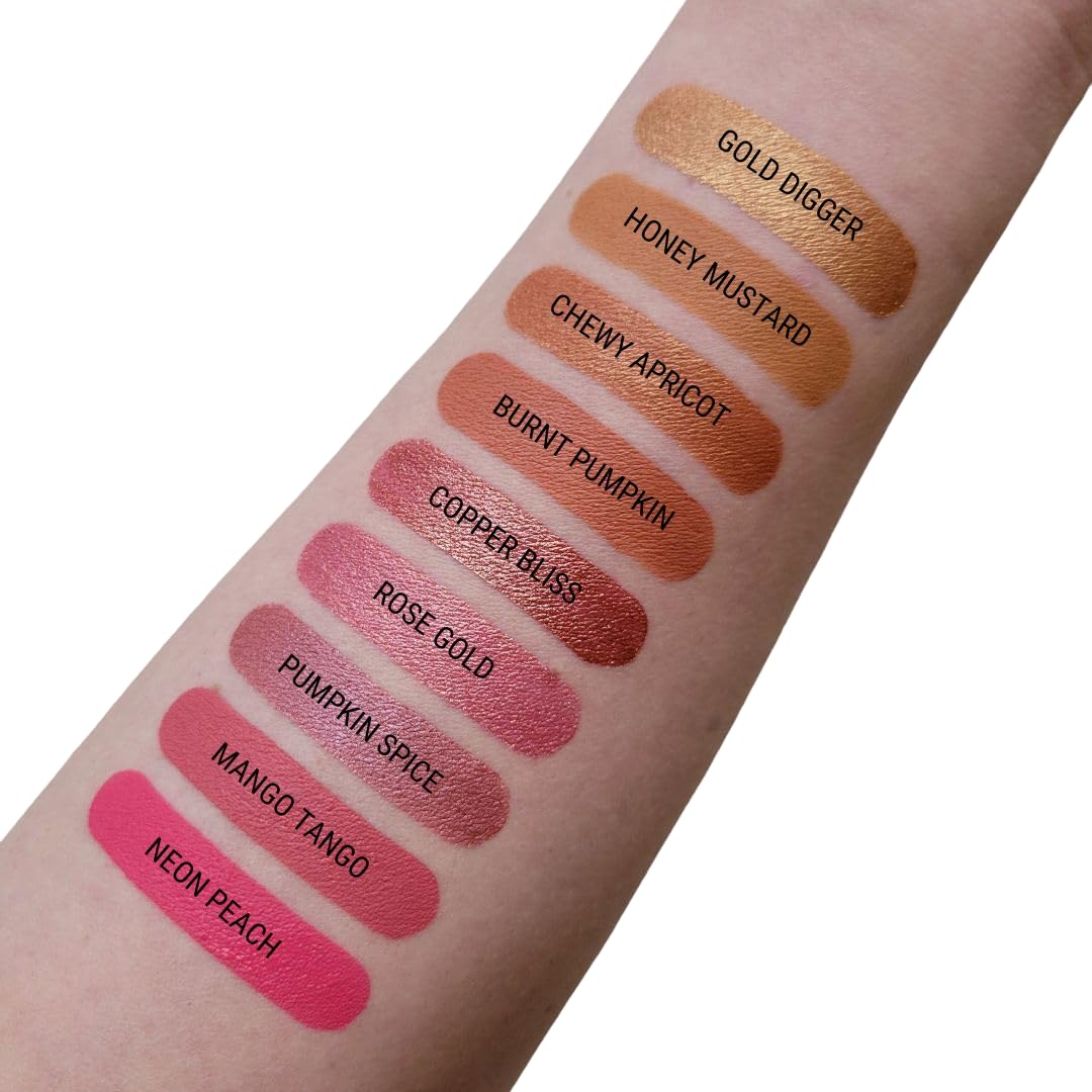 Aromi Burnt Pumpkin Metallic Liquid Lipstick | Orange Gold Lip Color with Shimmery Finish, Vegan, Cruelty-free, Long-lasting, Waterproof (Chewy Beauty & Personal Care Aromi