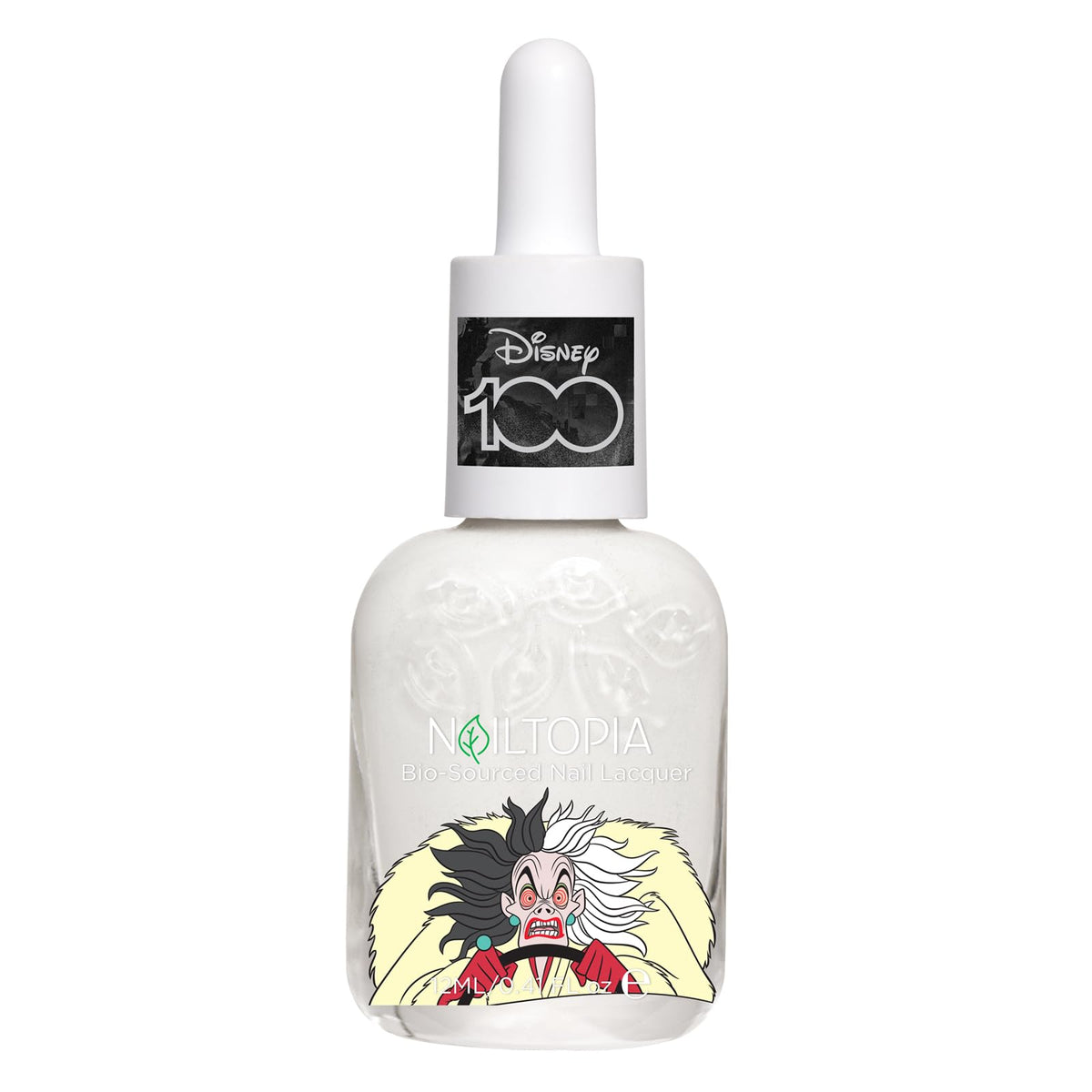 Nailtopia Bio-Sourced Chip Free Nail Lacquer Disney Collection, Cruella, 0.41 oz - All Natural - Vegan - Strengthening - Quick-Dry - Long Lasting