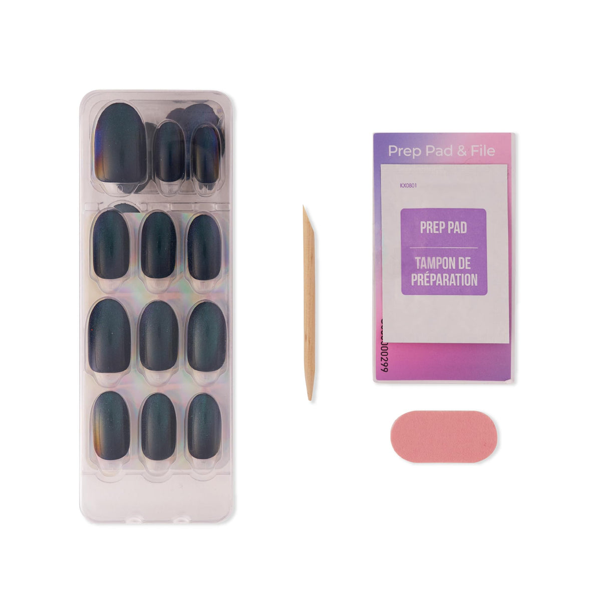 KISS Impress Color FX No Glue Mani 30 Pcs Press on Nails, Medium False Nails, Metallic Chrome & Cat Eye, Peel & Press, Hassle-Free Removal, Includes