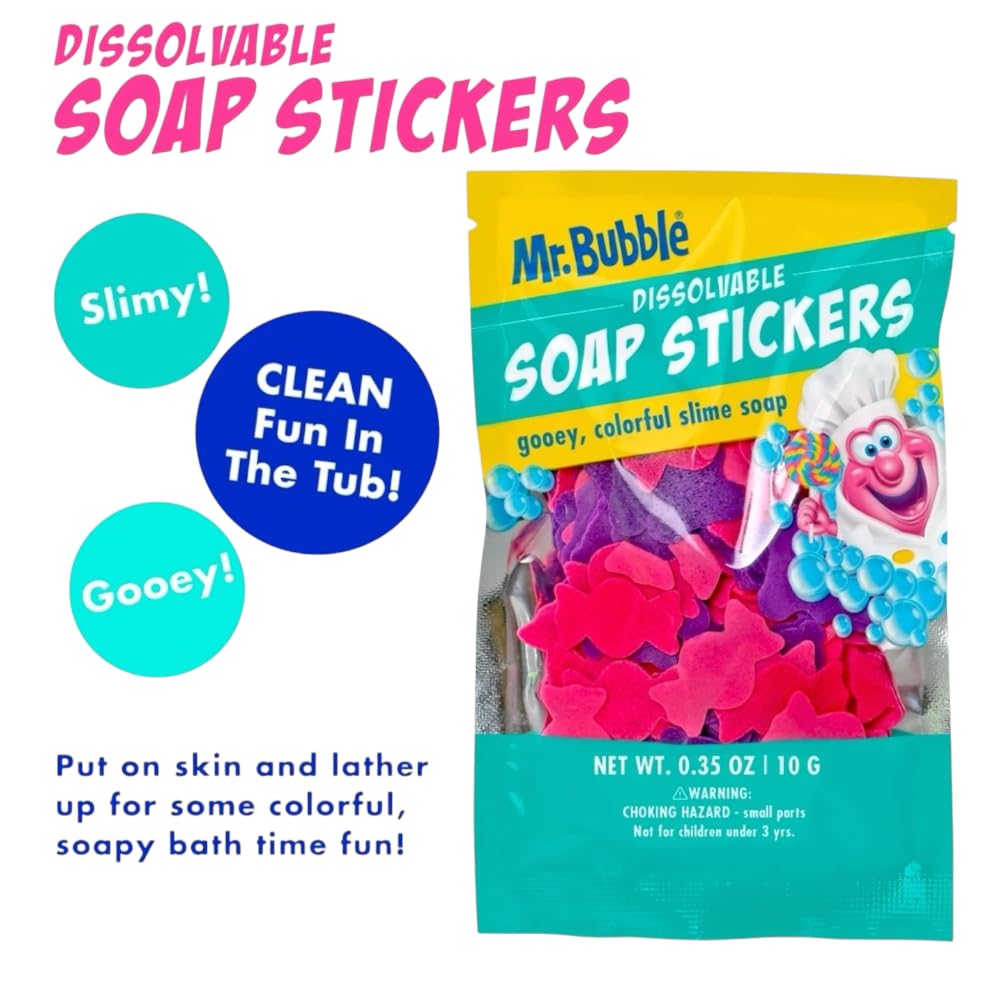 Mr Bubble Sweet Treats Bath Set, Lollipop Fizzer, Gummy Bear Bubble Bath, Bath Potion, Soap Stickers Beauty and Personal Care Mr. Bubble