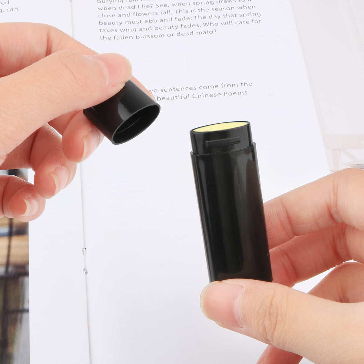 20Pcs 5g Oval Lip Balm Containers Empty Refillable Plastic DIY Lipstick Lip Gloss Tubes Holder Chapstick Tube Crayon Pipe Bottle Case (black) Beauty & Personal Care glasstore