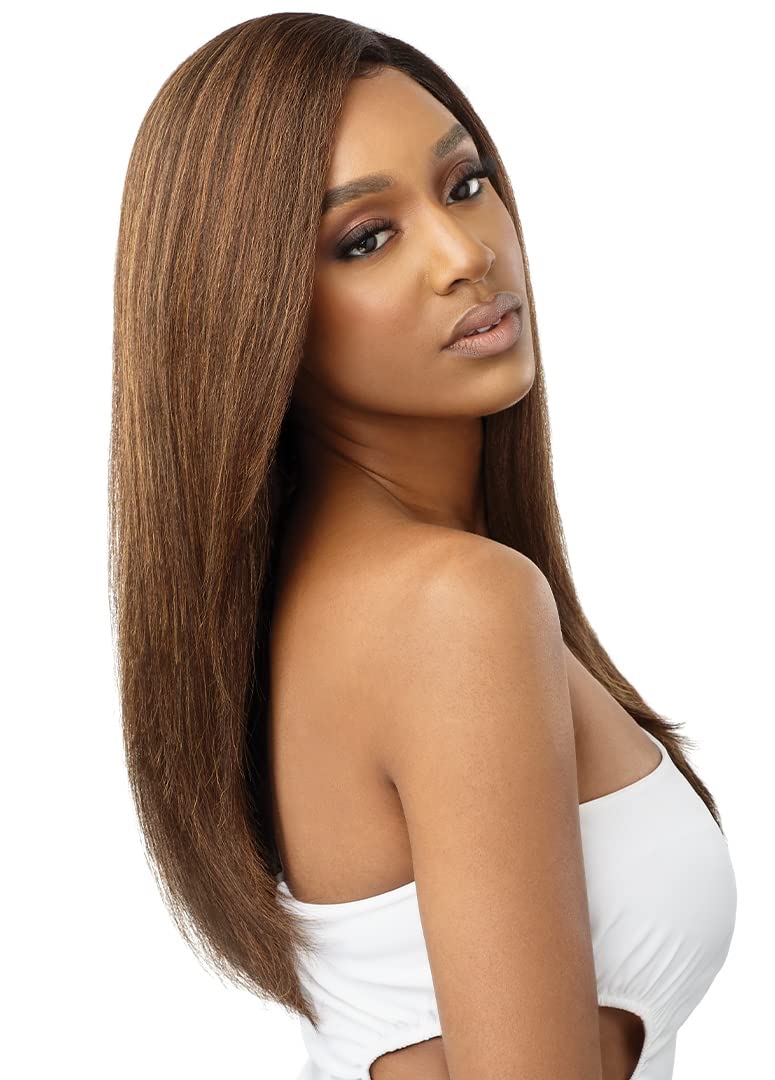 Outre Lace Front Wig Natural Yaki 22" (DRFF RED PLUM)