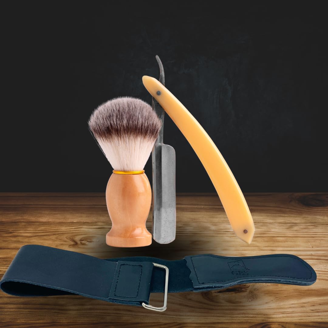 G.B.S Premium Leather Strop for Honing Sharpening Shaving Straight Razors, Kitchen Cutlery, Hunting Knife Edge Blade, Fish Knives (Black) Beauty and Personal Care G.B.S