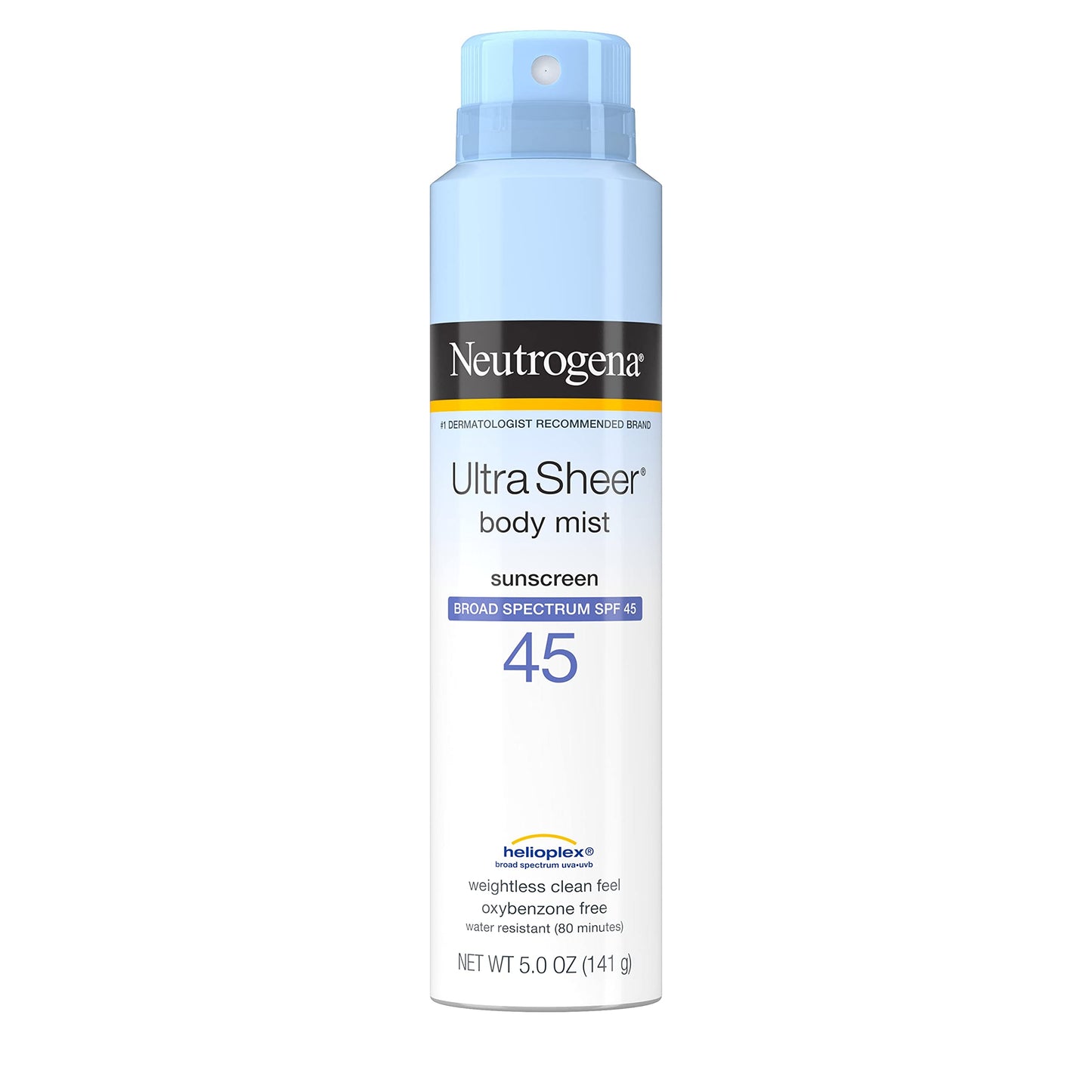 Neutrogena Ultra Sheer Body Mist Sunscreen Spray Broad Spectrum SPF 45, Lightweight, Non-Greasy & Water Resistant, Oil-Free & Non-Comedogenic UVA/UVB Beauty & Personal Care Neutrogena