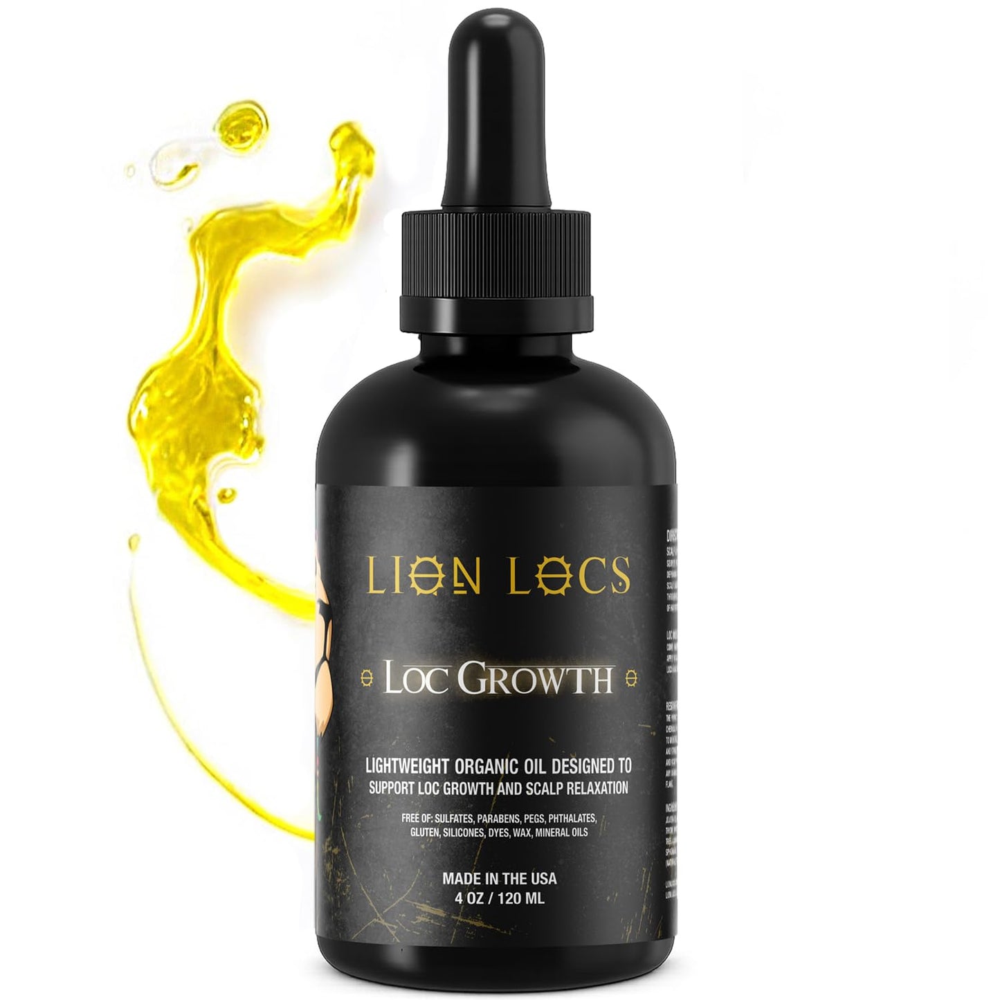 Lion Hair Growth Oil and Scalp Relaxer | Light Styling for Dreadlocks, Braidlocks, Braids, Faux Locs, Crochet Locs, Boho Locs, or Sisterlocks (4oz) Beauty & Personal Care Beard Gains