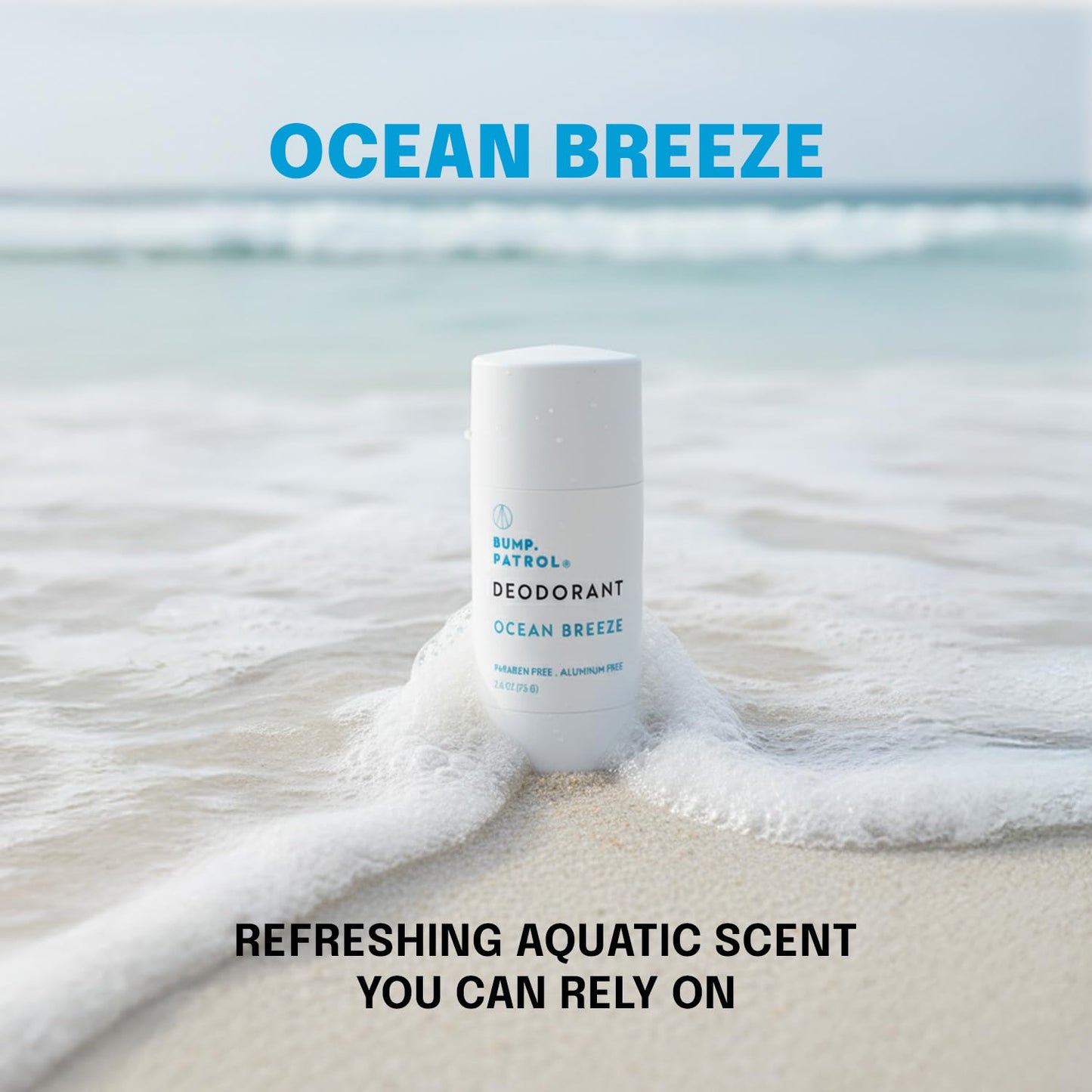 Bump Patrol Aluminum Free Deodorant Stick - Ocean Breeze Scent, Nontoxic Odor Protection for Men & Women, No Aluminum, Parabens, or Baking Soda Beauty and Personal Care Bump Patrol