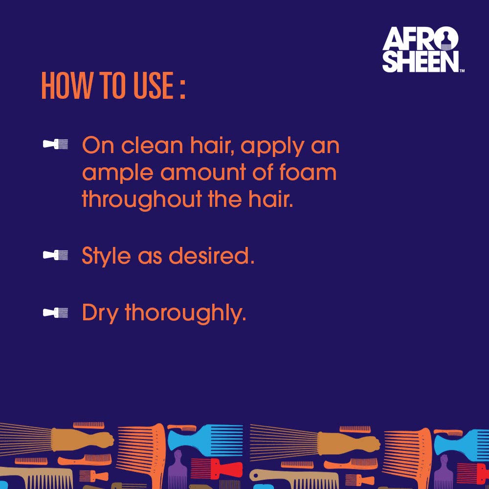 Afro Sheen Texture Flexing Foam. For hydration, curl definition and shine. 8.5 Oz. Beauty & Personal Care Afro Sheen
